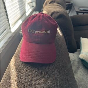 Red 'Stay Grounded' Cap